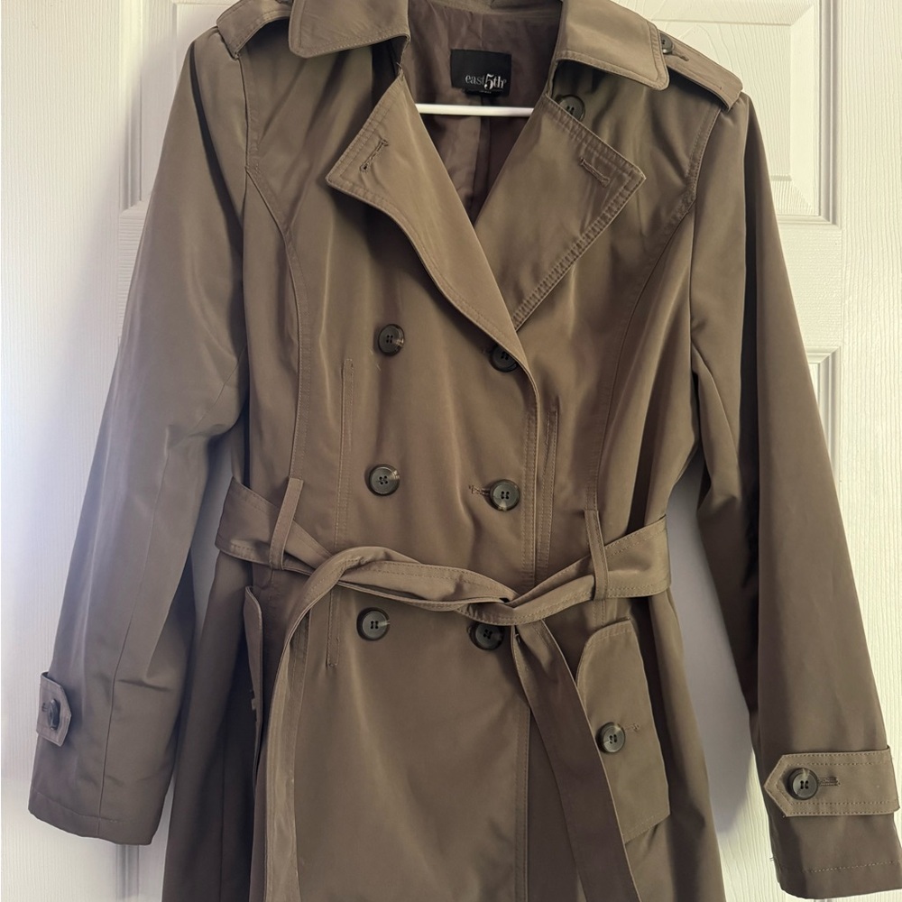 East 5th Tan Trench Coat with Belted Waist